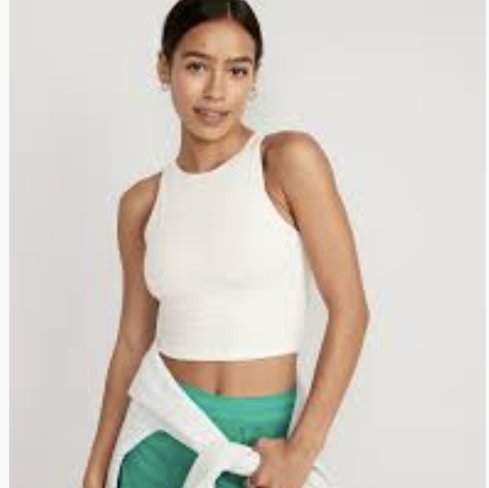 Light Support Power Chill Longline Sports Bra, ivory Sea Salt NWT